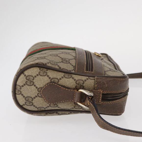 GUCCI GG Supreme Web Sherry Line Bag PVC Beige Gold 32 02 004 Auth 151575 - Picture 3 of 16